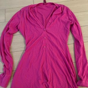 SKIMS soft lounge onesie bright pink size M